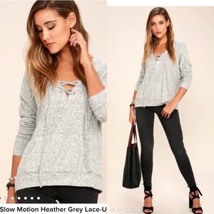 Lulus slow motion lace up hoodie